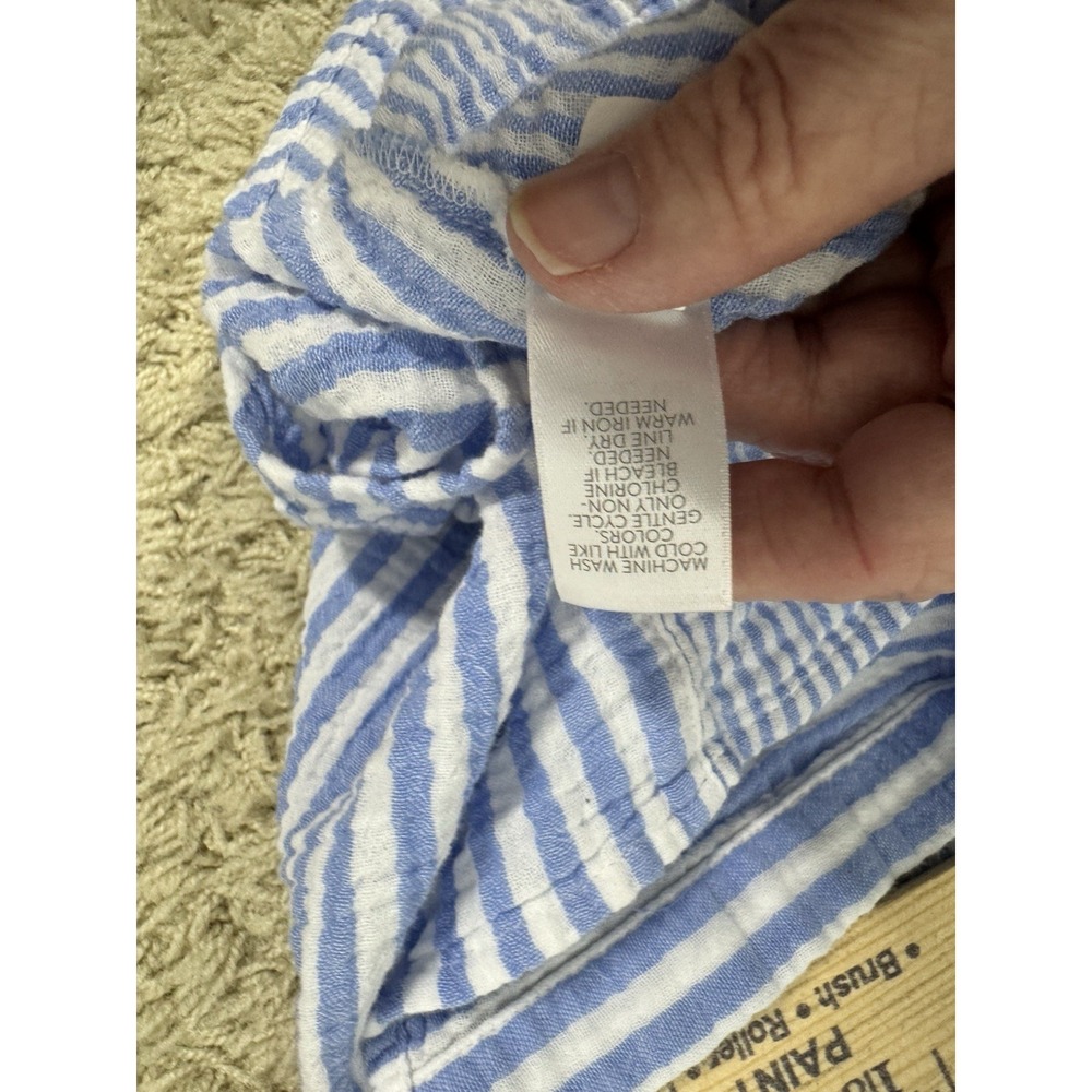 J. Jill Long Sleeve Blue And White Striped Gauze Button Up Tunic Top Women's M - Picture 11 of 11